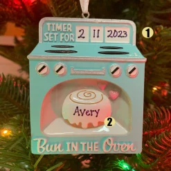 Hot The Jolly Christmas Shop Bun In The Oven Personalized Christmas Ornament OR2234