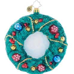 Sale The Jolly Christmas Shop Christopher Radko Enchanted Evergreen Wreath Glass Christmas Ornament 1021960