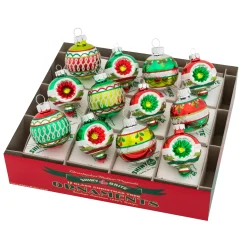 Discount The Jolly Christmas Shop Christopher Radko Shiny Brite Holiday Splendor 1.75" Decorated Rounds & Shapes Glass Christmas Ornaments 4027712