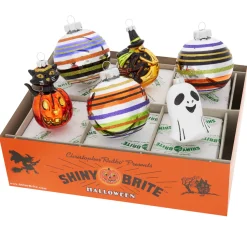 Sale The Jolly Christmas Shop Christopher Radko Shiny Brite 3.25" Decorated Rounds & Figure Halloween Ornaments 4028180