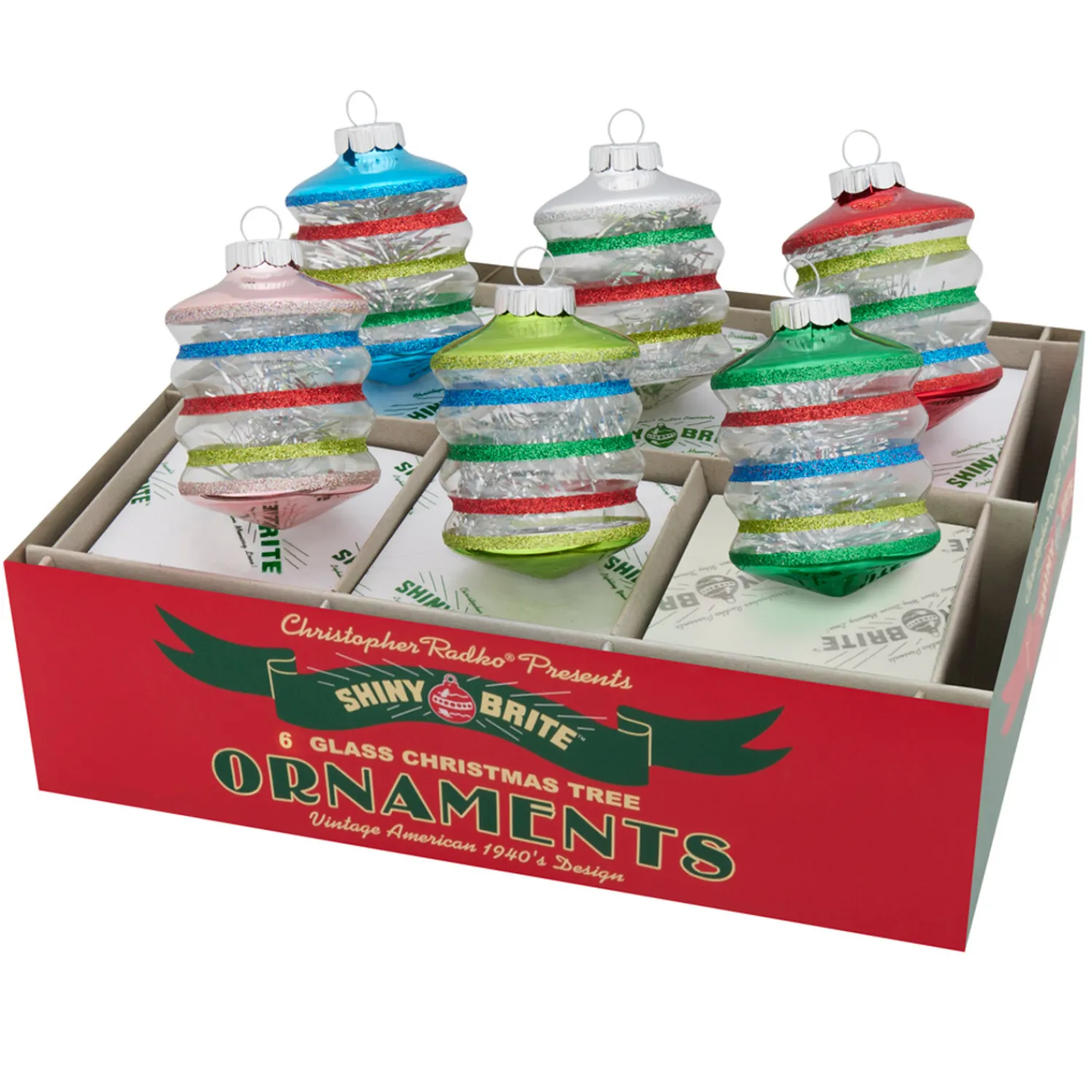 Outlet The Jolly Christmas Shop Christopher Radko Shiny Brite Holiday Splendor 3.25" Lantern Christmas Ornaments 4028218
