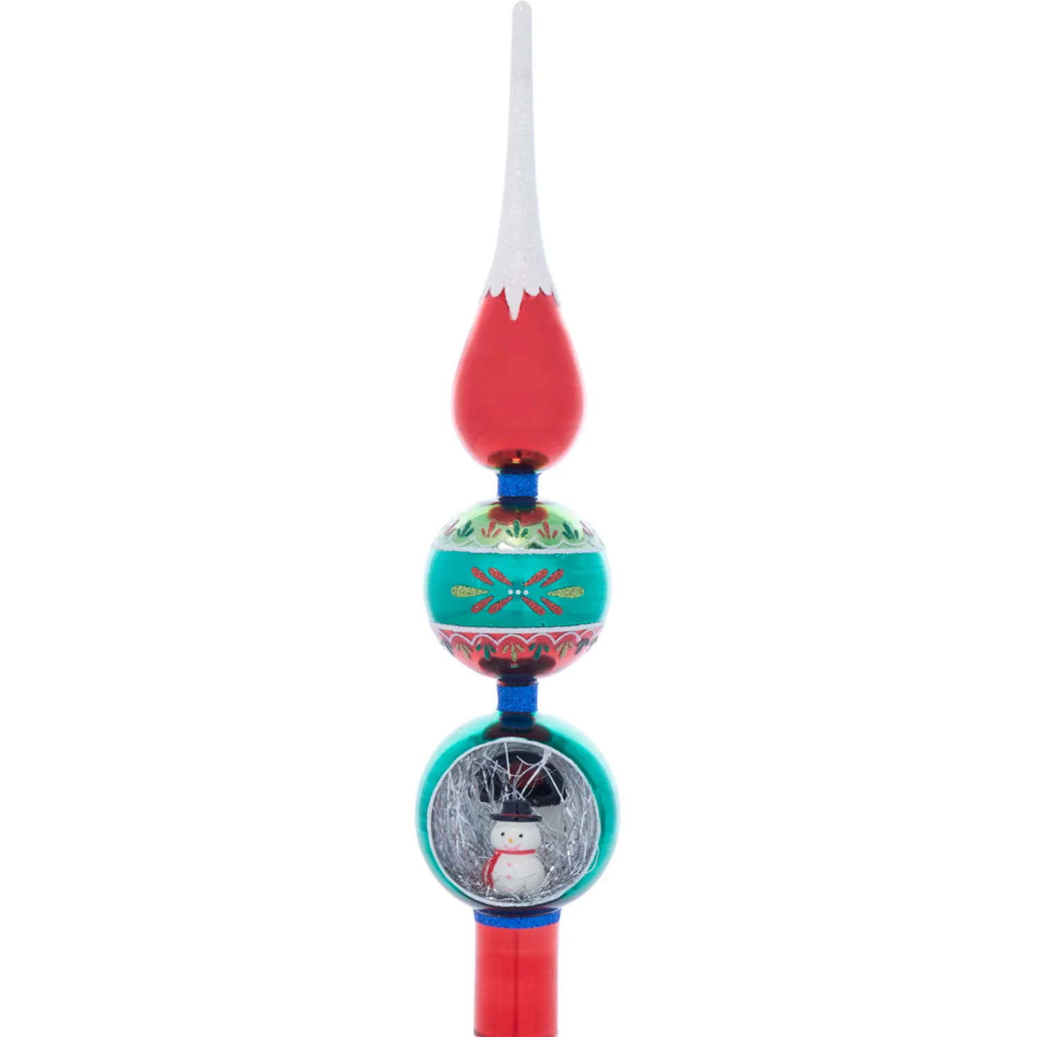 Discount The Jolly Christmas Shop Christopher Radko Shiny Brite Holiday Splendor 15" Holiday Scene Finial Christmas Tree Topper 4028223