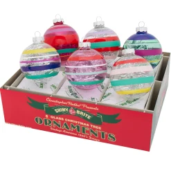 Online The Jolly Christmas Shop Christopher Radko Shiny Brite Vivid Vintage 3.25" Decorated Round Christmas Ornaments 4028250