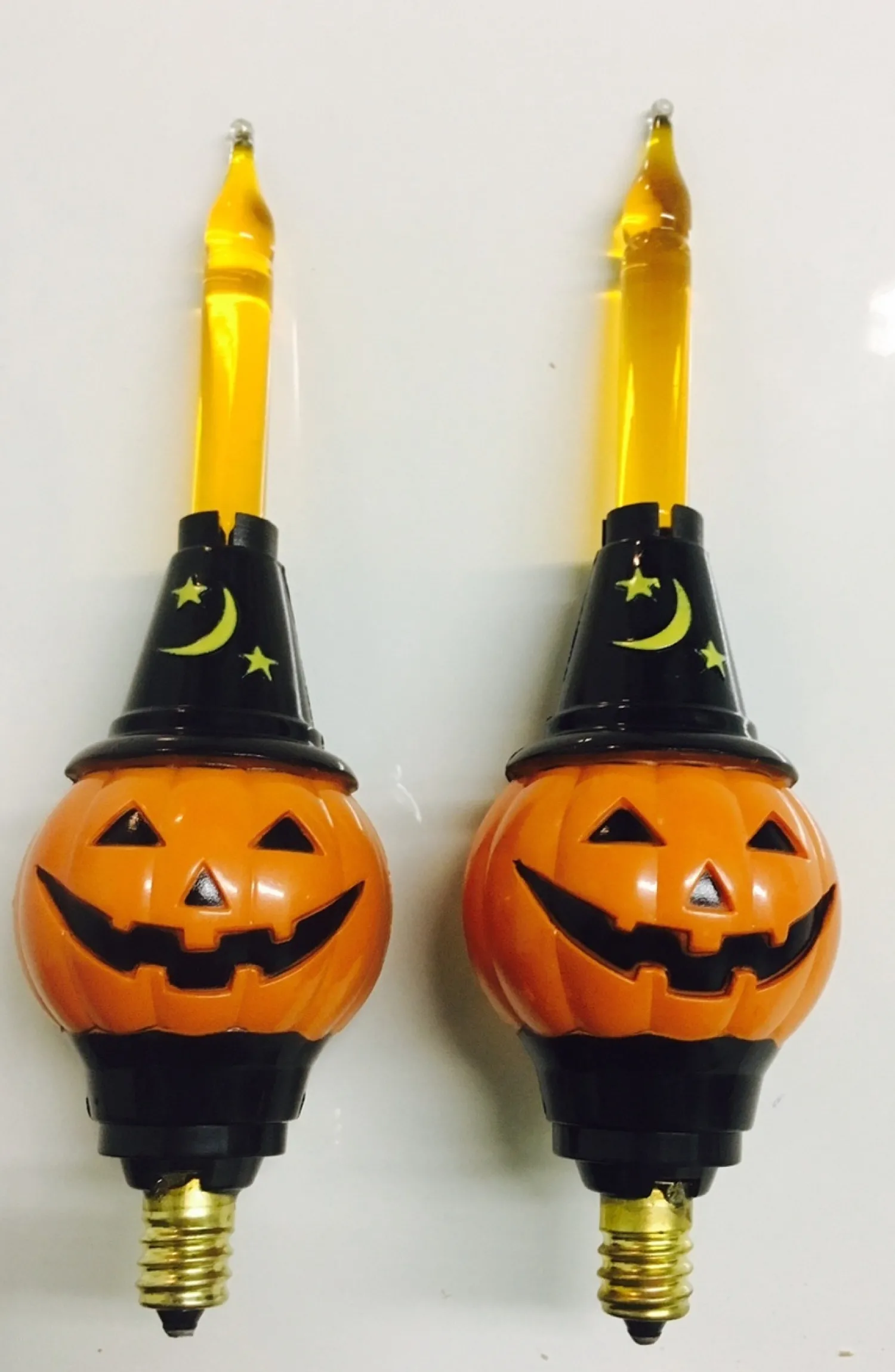 Clearance The Jolly Christmas Shop Christopher Radko Shiny Brite Halloween Bubble Pumpkin Light Candolier REPLACEMENT BULBS Set Of 2