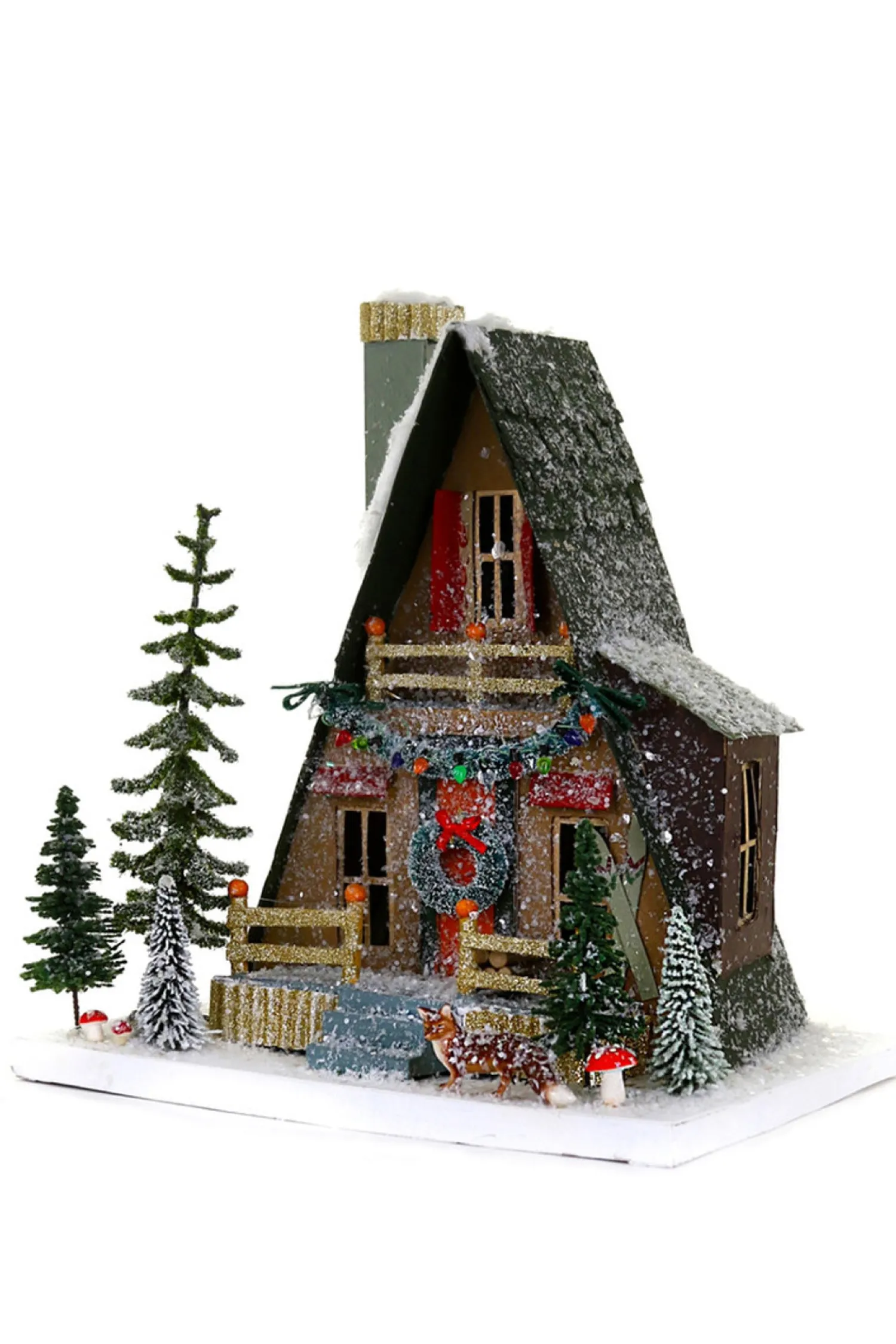 Best The Jolly Christmas Shop Cody Foster 12" A Frame Cabin Vintage Inspired Putz Christmas House HOU-343
