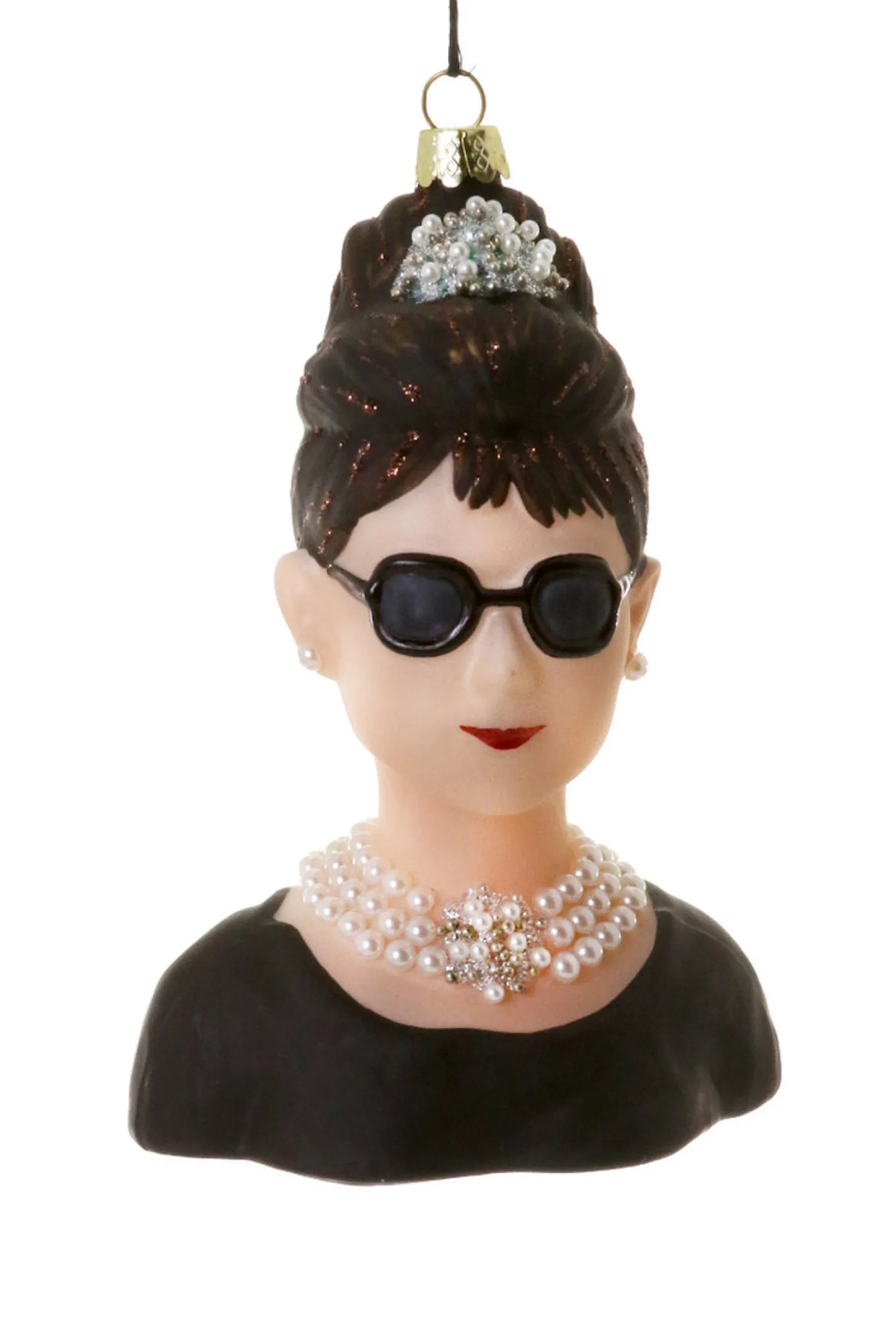 The Jolly Christmas Shop Cody Foster 5.25" Audrey Hepburn Breakfast At Tiffany's Glass Christmas Ornament GO-6732