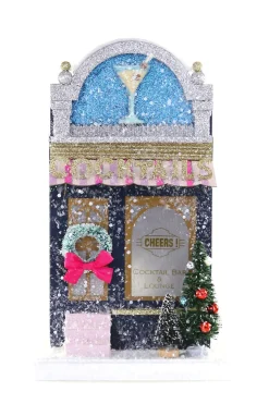 Hot The Jolly Christmas Shop Cody Foster 10.5" Cocktail Bar And Lounge Vintage Inspired Putz Christmas House HOU-393