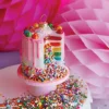 Clearance The Jolly Christmas Shop Cody Foster 4.25" Confetti Cake Glass Christmas Ornament GO-8139