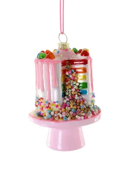 Clearance The Jolly Christmas Shop Cody Foster 4.25" Confetti Cake Glass Christmas Ornament GO-8139
