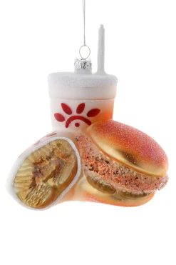 Online The Jolly Christmas Shop Cody Foster 5" Fast Food Chicken Sandwich Glass Christmas Ornament GO-8337