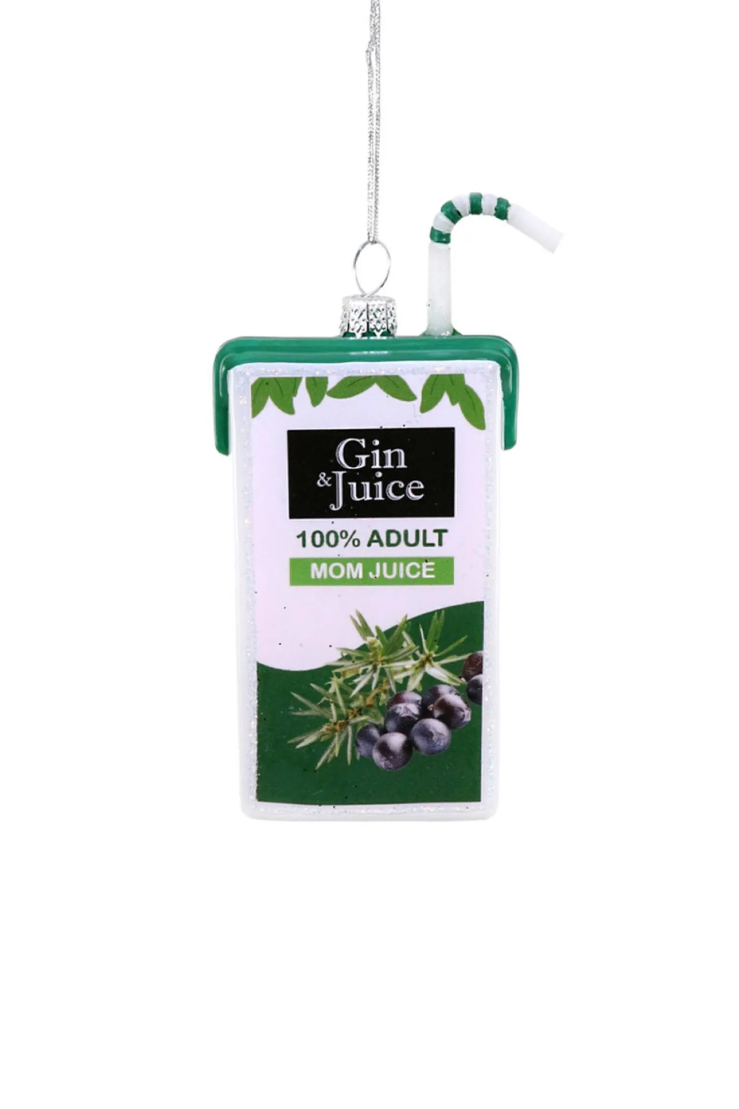Sale The Jolly Christmas Shop Cody Foster 4.25" Gin Juice Box Glass Christmas Ornament GO-9218