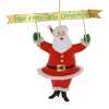 New The Jolly Christmas Shop Cody Foster 6.75" Holly Jolly Christmas Santa Ornament RO-3252