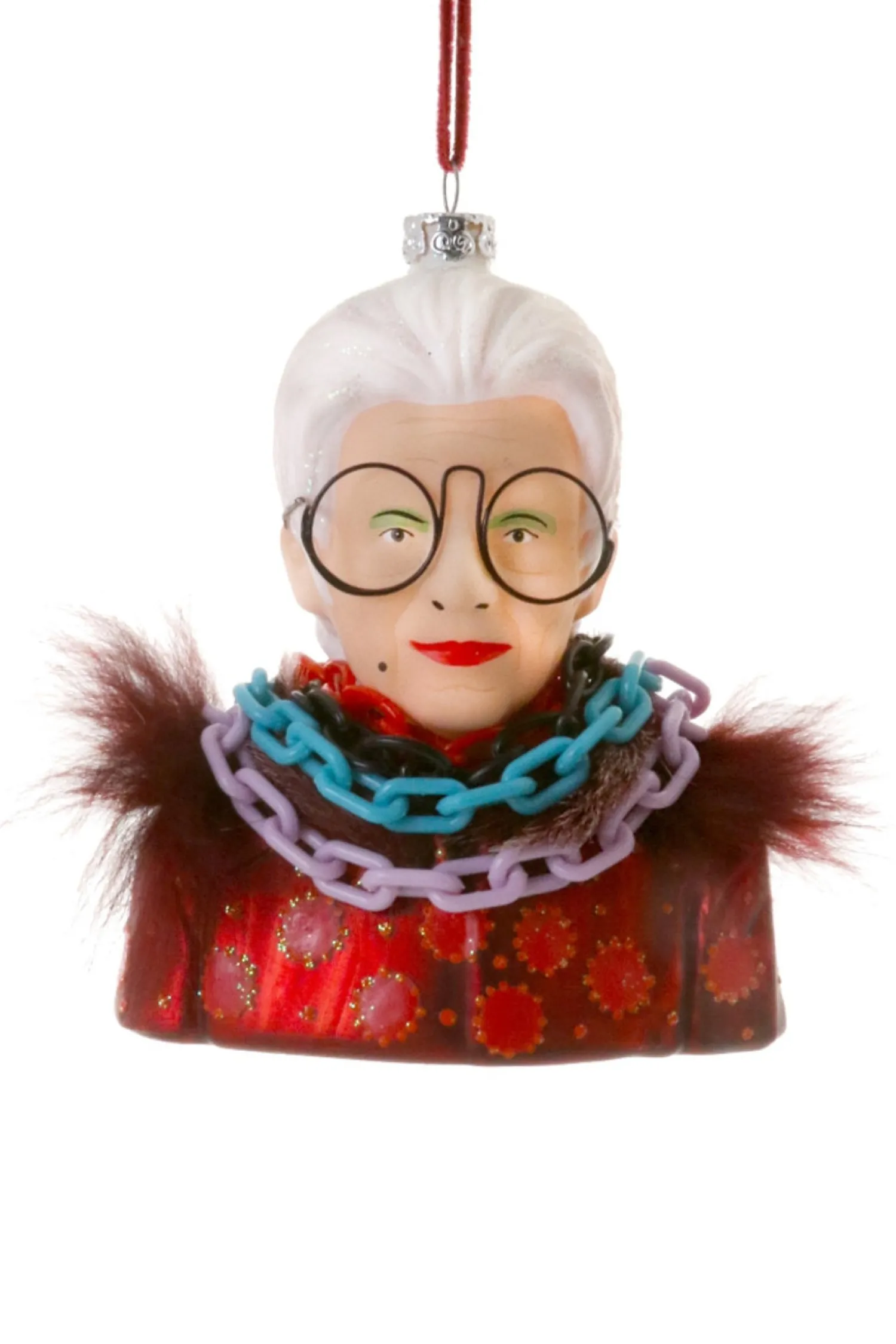 Online The Jolly Christmas Shop Cody Foster 5" Iris Apfel Glass Christmas Ornament GO-6426