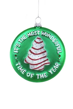 Discount The Jolly Christmas Shop Cody Foster 4" It's The Best Time Of The Year Cake Glass Christmas Ornament GL-1026