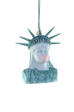 Best The Jolly Christmas Shop Cody Foster 4.5" Lackadaisical Liberty Statue Of Liberty Glass Christmas Ornament GO-8695