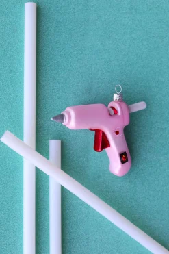 New The Jolly Christmas Shop Cody Foster 4.25" Pink Hot Glue Gun Glass Christmas Ornament GO-8006