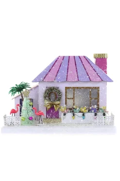 Sale The Jolly Christmas Shop Cody Foster 9" Purple Palm Springs House Vintage Inspired Putz Christmas House HOU-395