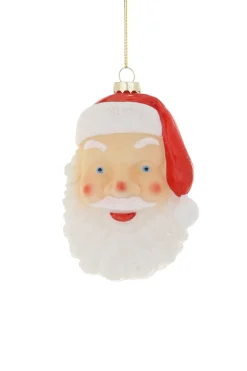 Best The Jolly Christmas Shop Cody Foster 3.25" Santa Face Blow Mold Glass Christmas Ornament GO-8877
