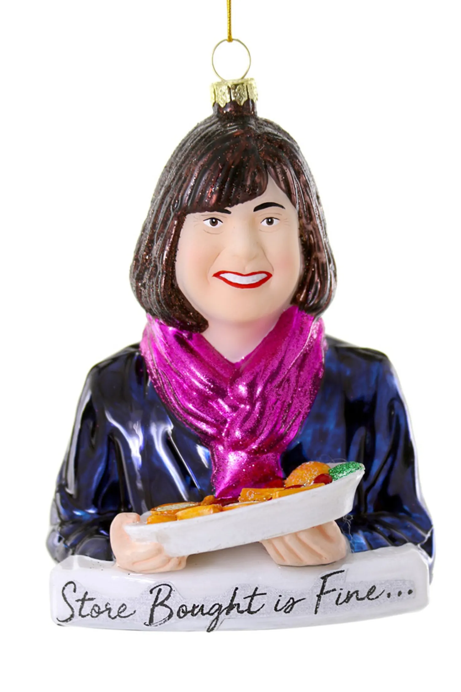 The Jolly Christmas Shop Cody Foster 5" Store Bought Is Fine... Ina Garten Glass Christmas Ornament GO-8339