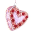 Best The Jolly Christmas Shop Cody Foster 4.5" Vintage Heart Shaped Cake Glass Christmas Ornament GL-518