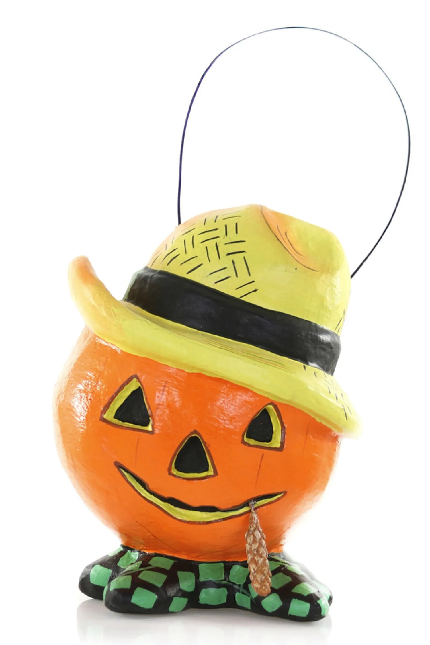 Clearance The Jolly Christmas Shop Cody Foster 8.5" Vintage Inspired Pumpkin Scarecrow Halloween Candy Bucket PM-264