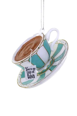 Clearance The Jolly Christmas Shop Cody Foster 4.5" You're My Cup Of Tea Glass Christmas Ornament GO-9618