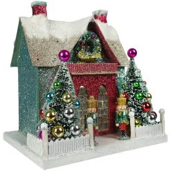 The Jolly Christmas Shop Cody Foster Merry & Bright Glitter Chalet Christmas House HOU-287