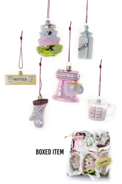 Outlet The Jolly Christmas Shop Cody Foster Set Of 6 Vintage Kitchen Items Glass Christmas Ornaments GO-6929