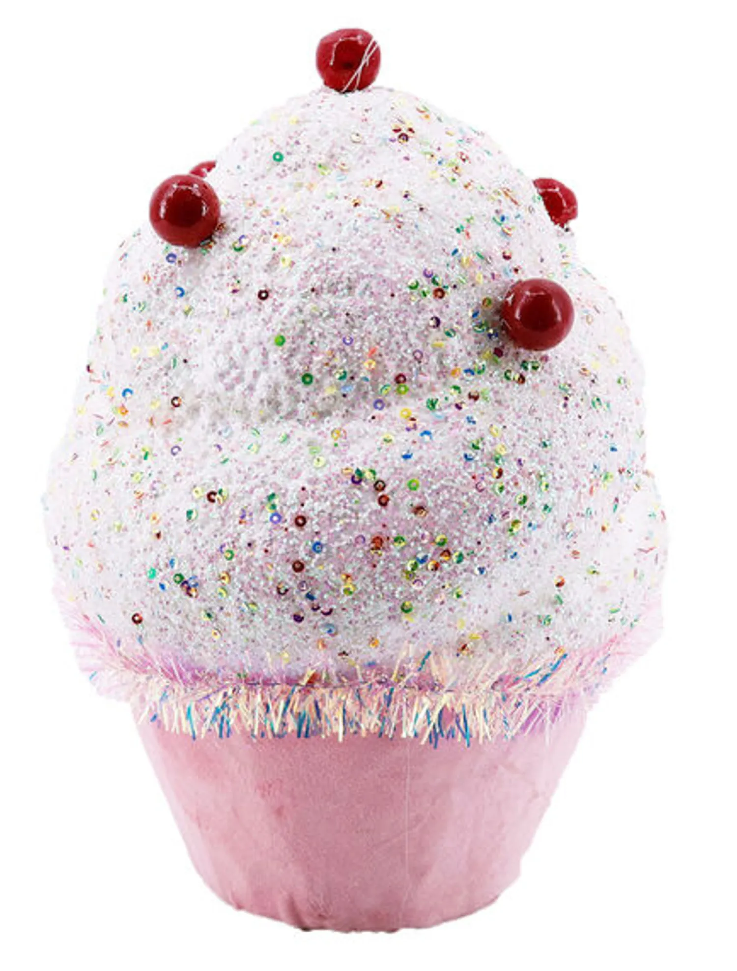 Hot The Jolly Christmas Shop December Diamonds 10" Blue Or Pink Cupcake Christmas Ornament