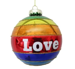 Hot The Jolly Christmas Shop December Diamonds 4" Rainbow LOVE Glass Christmas Ornament 79-81111