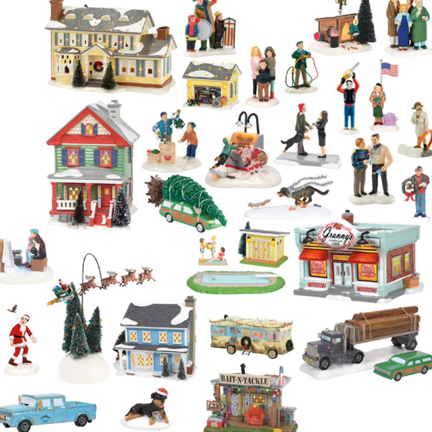 Discount The Jolly Christmas Shop Department 56 Christmas Vacation Village 29 PC 2024 Mega Set With EXCLUSIVE Snots On The Run Figure