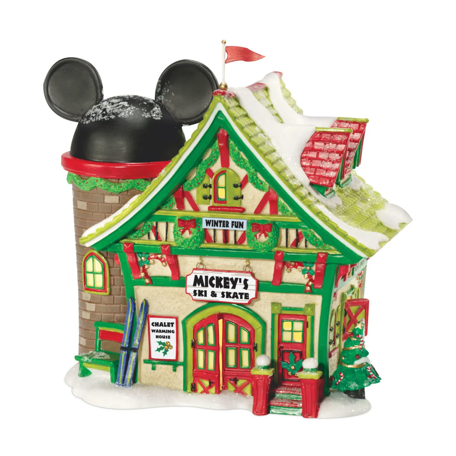 Outlet The Jolly Christmas Shop Department 56 Disney Christmas Village Mickey's Ski And Skate Building 811263