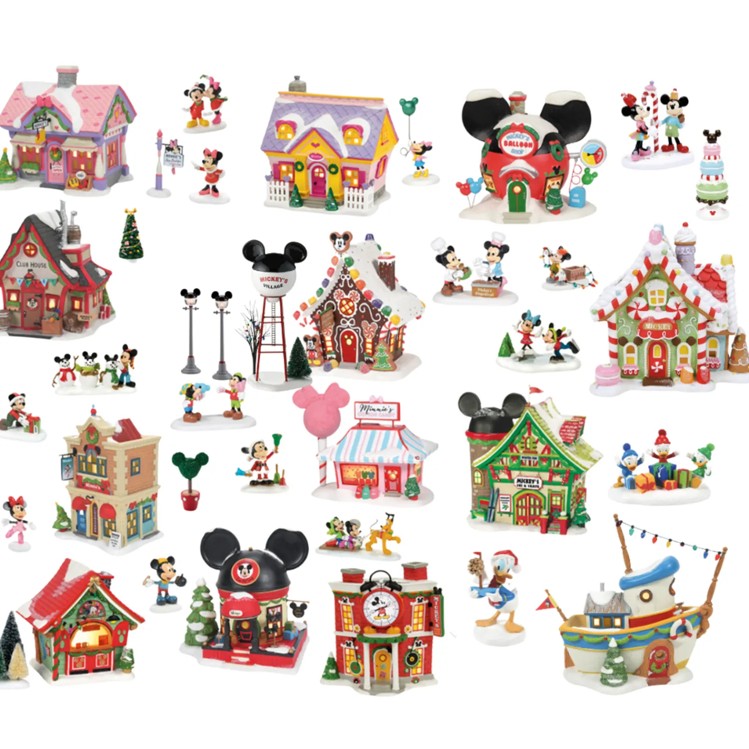 Clearance The Jolly Christmas Shop Department 56 Disney Christmas Village 34 Pc Everything Set