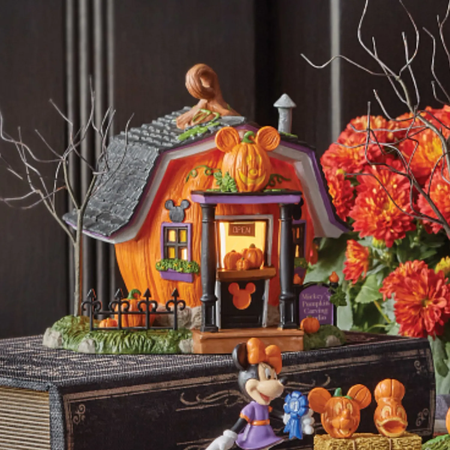Best The Jolly Christmas Shop Department 56 Disney Mickey's Pumpkintown Carving Studio 6012310