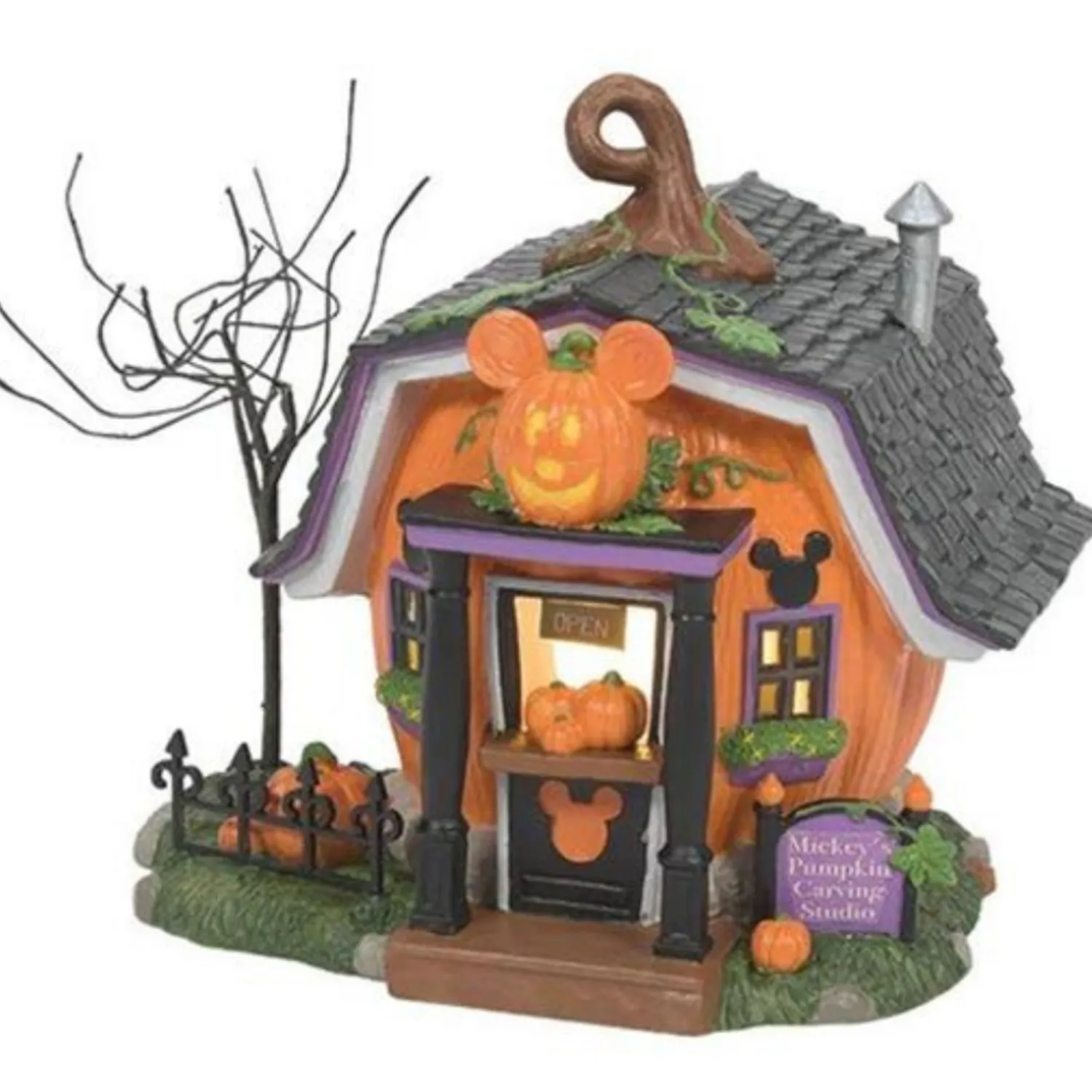 Best The Jolly Christmas Shop Department 56 Disney Mickey's Pumpkintown Carving Studio 6012310
