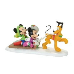 The Jolly Christmas Shop Department 56 Disney Village Pluto's Toboggan Ride Figure 4057263