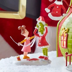 Hot The Jolly Christmas Shop Department 56 Grinch Village Being Fitted For A Santy Suit Figure 6013019