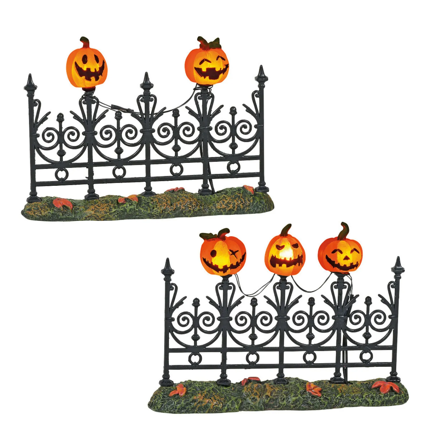 New The Jolly Christmas Shop Department 56 Halloween Village Jack-o-lantern Lighted Fence 6005557