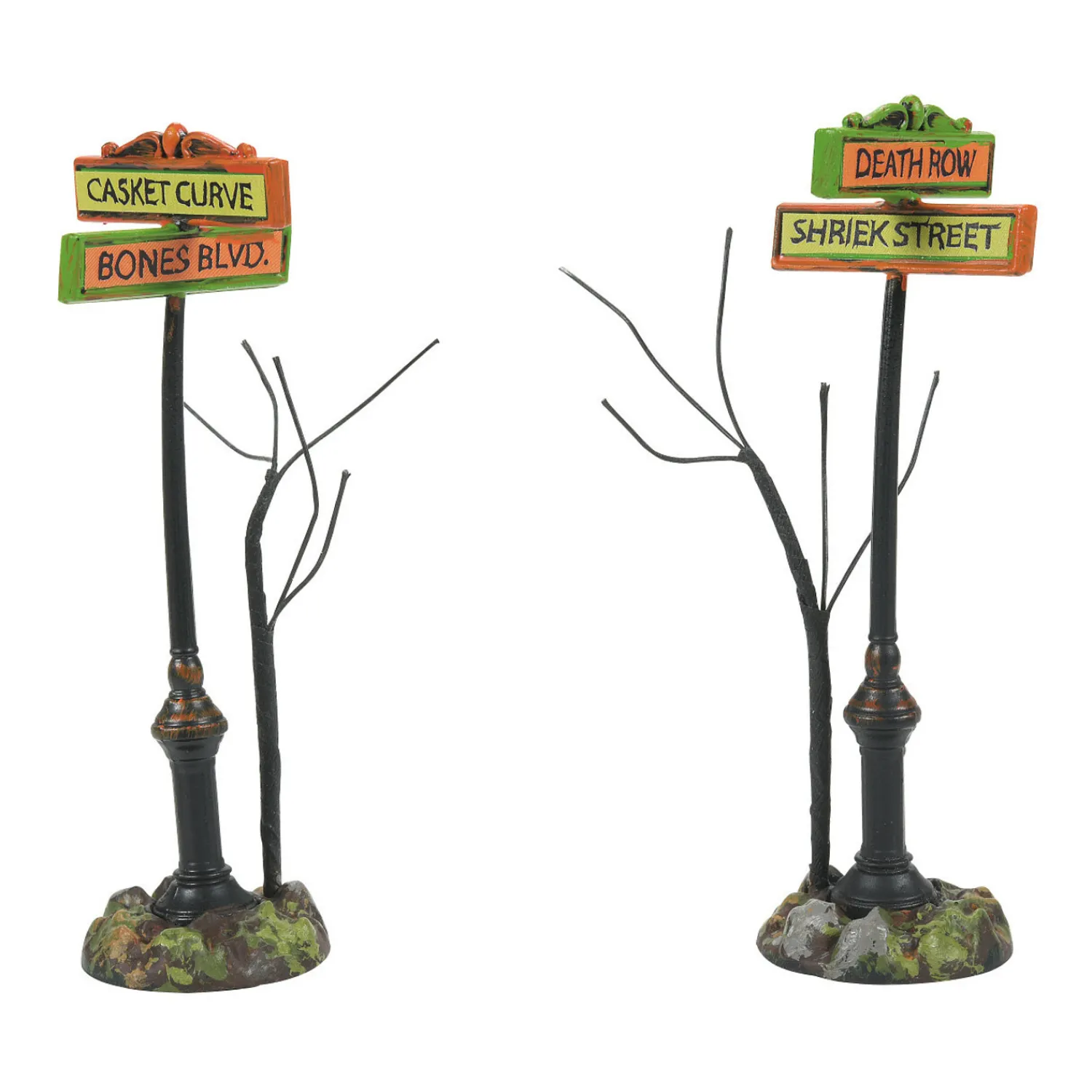 Discount The Jolly Christmas Shop Department 56 Halloween Village Creepy Village Street Signs 6007705