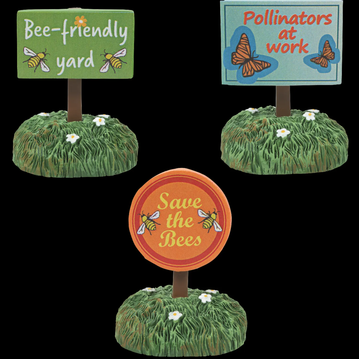 New The Jolly Christmas Shop Department 56 Halloween Village Set Of 3 Bee Friendly Signs 6010461