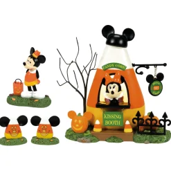 New The Jolly Christmas Shop Department 56 Mickey's Pumpkintown Minnie's Kissing Booth 2024 Set