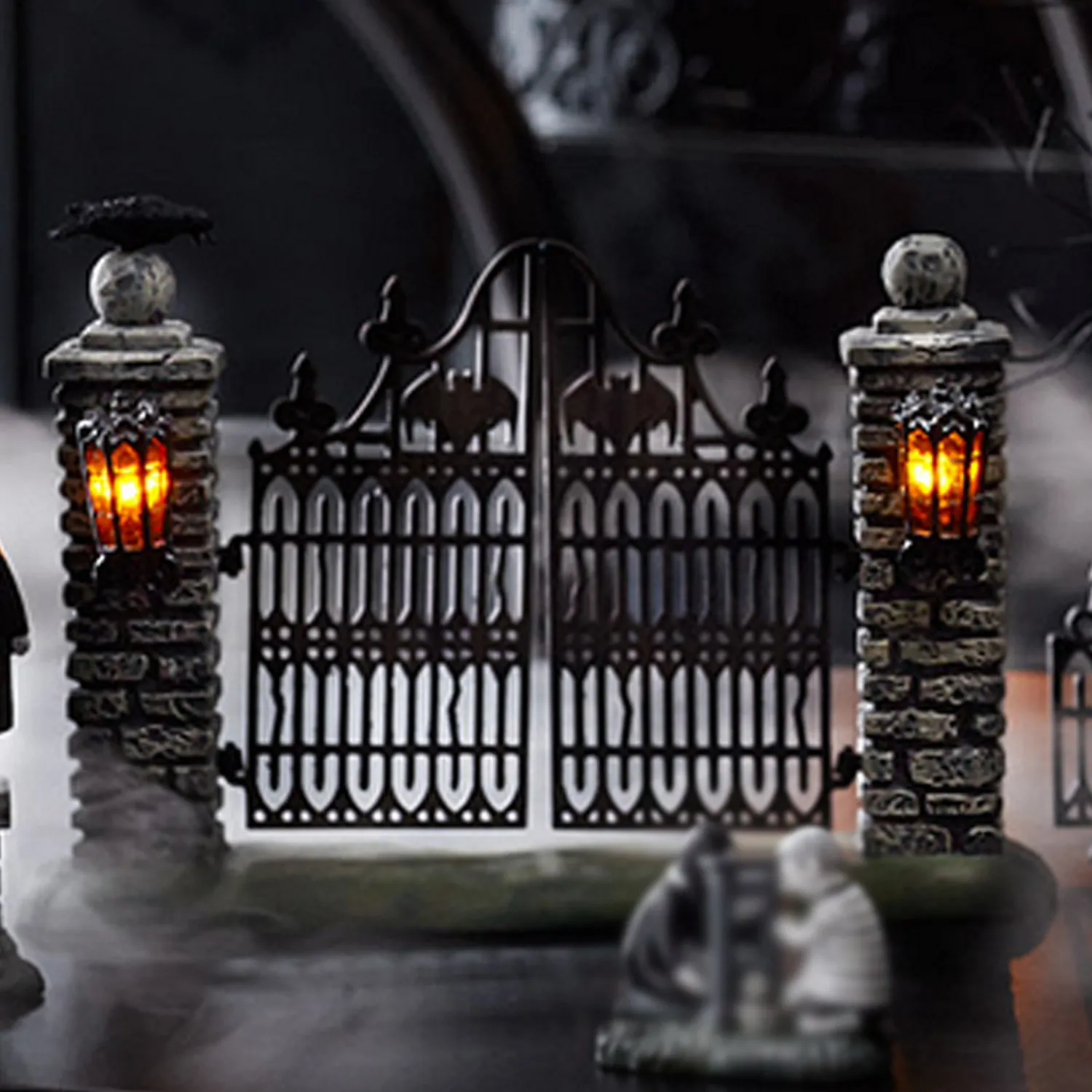 Discount The Jolly Christmas Shop Department 56 Snow Village Halloween Spooky Wrought Iron Gate 4047599