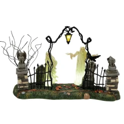 Discount The Jolly Christmas Shop Department Halloween Village Lighted Spiritual Guidance Cemetery Gate 6013640