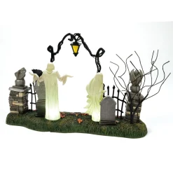 Discount The Jolly Christmas Shop Department Halloween Village Lighted Spiritual Guidance Cemetery Gate 6013640