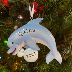 Clearance The Jolly Christmas Shop Dolphin Personalized Christmas Ornament OR1851-D