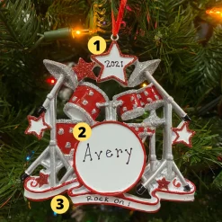 The Jolly Christmas Shop Drum Set Personalized Christmas Ornament OR640