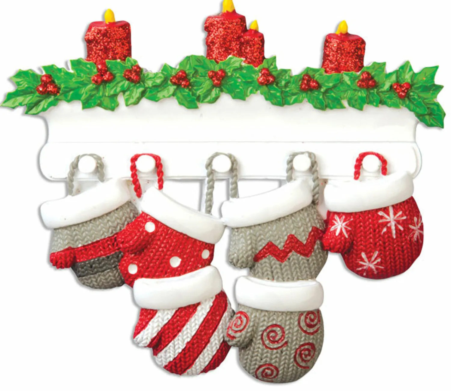 The Jolly Christmas Shop Family Personalized Christmas Ornament With 6 Mittens