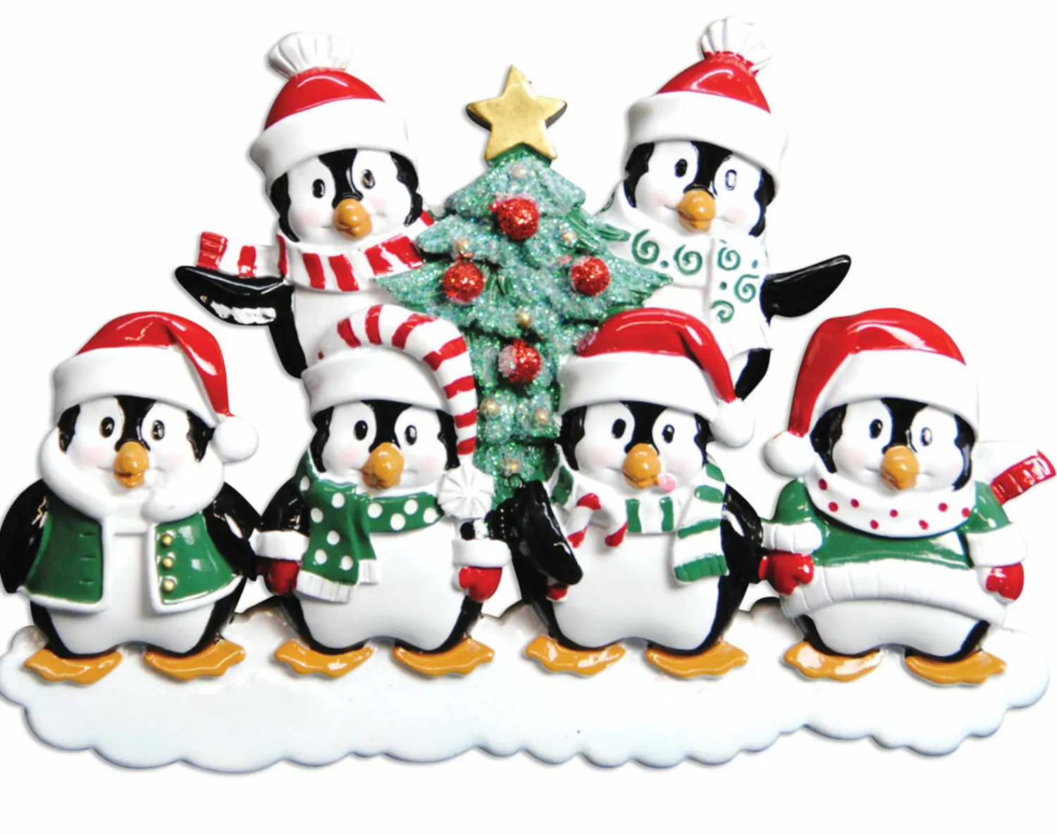 Discount The Jolly Christmas Shop Family Personalized Christmas Ornament With 6 Penguins