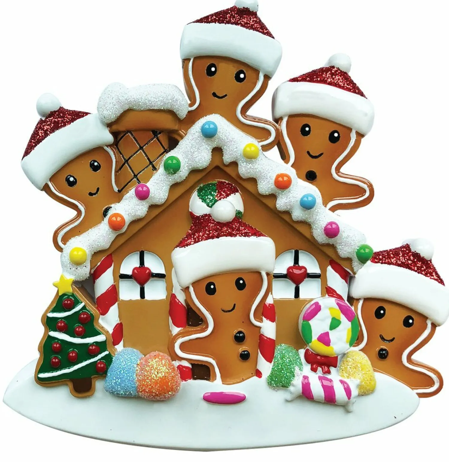 Sale The Jolly Christmas Shop Gingerbread House Family Of 5 Personalized Christmas Ornament OR1872-5