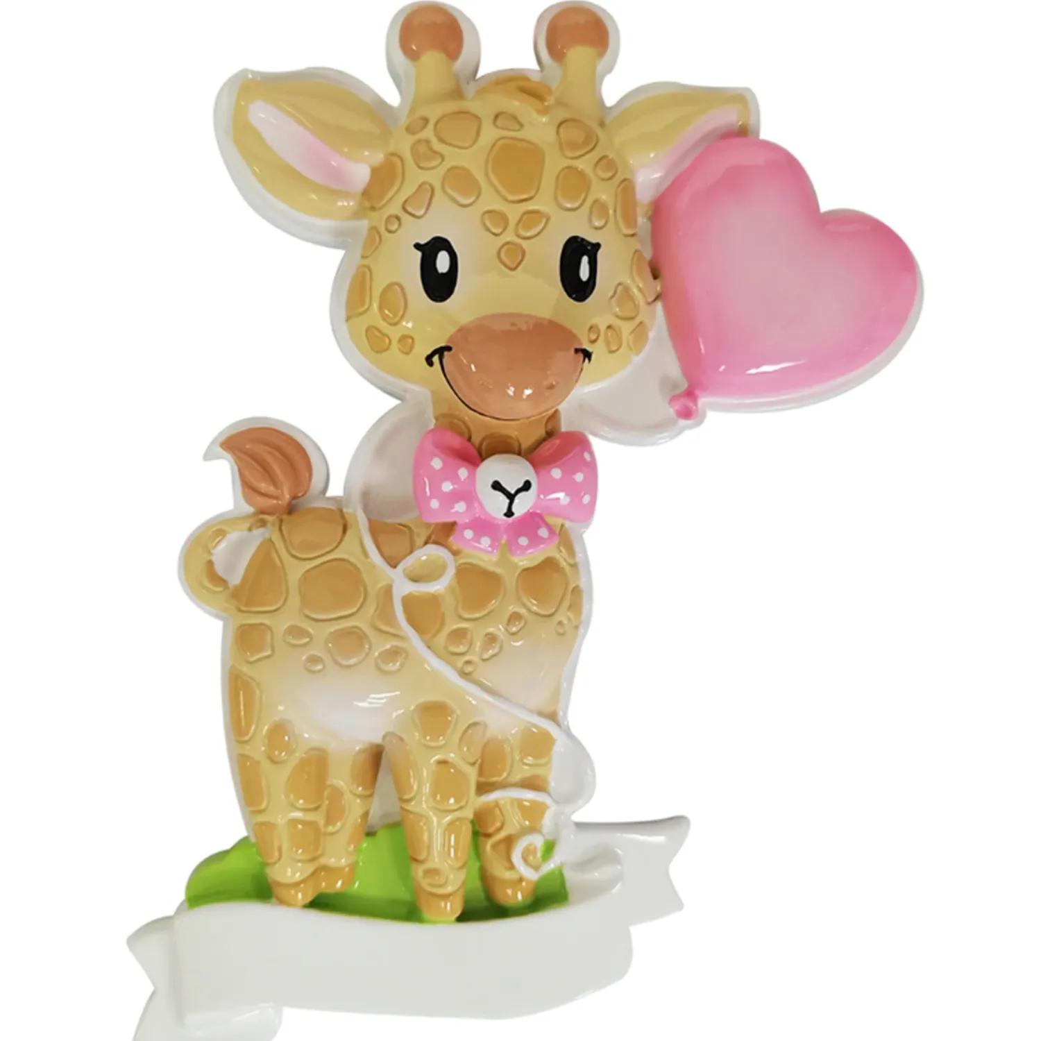 Sale The Jolly Christmas Shop Giraffe Pink Balloon Personalized Christmas Ornament OR2236-F